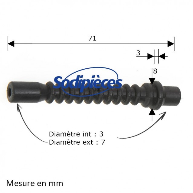 Durite d'impulsion pour Stihl 024, 026, 031, 032, MS240, MS260. N° 1113-141-8600