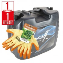1 bidon huile chaîne Drip72 - ISO 150, 20 litres + 1 paire de gants Travaux Délicat HanderGreen OFFERTE