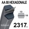 Courroie AA88 Héxagonale. 13 mm x 2332 mm. Courroie AA88 Héxagonale. 13 mm x 2332 mm.
