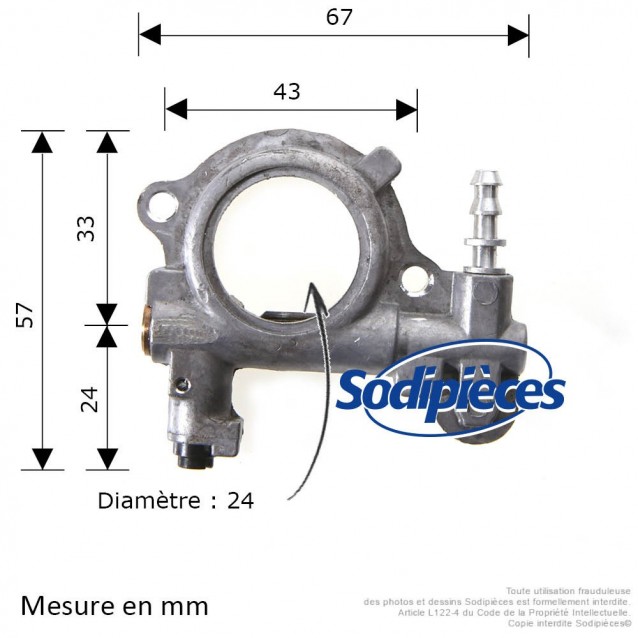 Pompe à huile réglable pour Stihl 024, MS240, 026, MS260