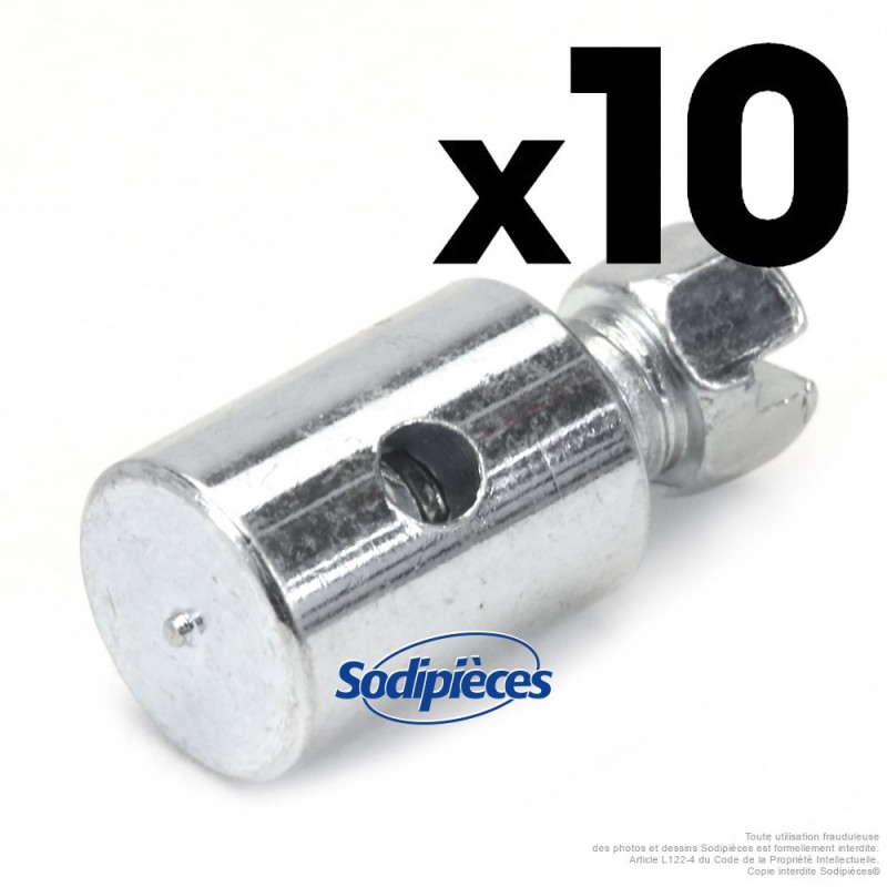 Serre câble pour câble jusqu'à Ø 2 mm Ø butée 8 mm. Par 10