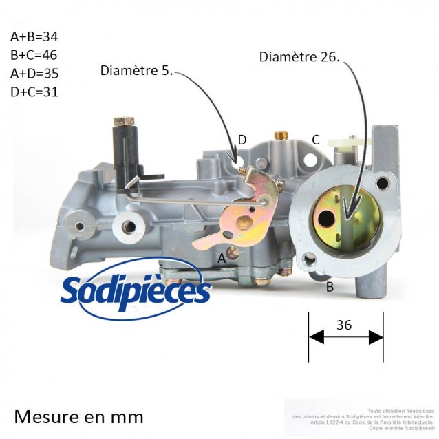 CARBURATEUR MOTEUR BRIGGS ET STRATTON 498298 - 490533 - 492611 495426