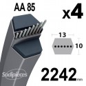 Courroies AA85 Hexagonale. Par 4