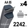Courroies AA85 Hexagonale. Par 4
