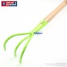 Griffe 3 dents Spear & Jackson avec manche bois. Verte