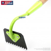 Binette dentelée Spear & Jackson avec manche bois. Verte