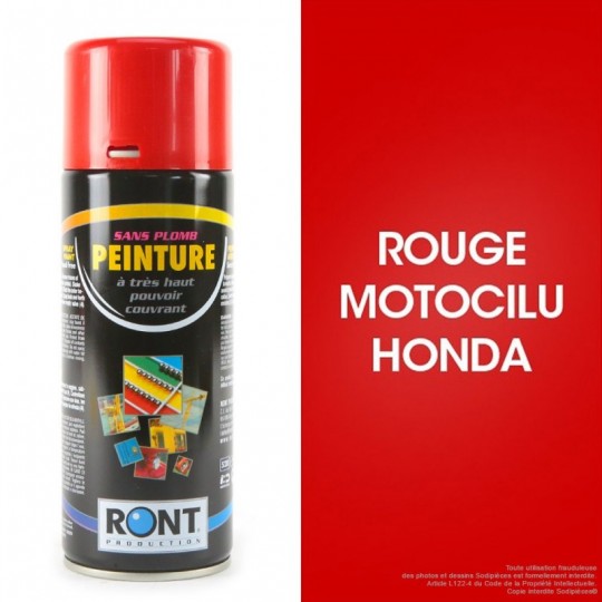 Bombe Peinture spéciale motoculture. Rouge Honda. 400 ml