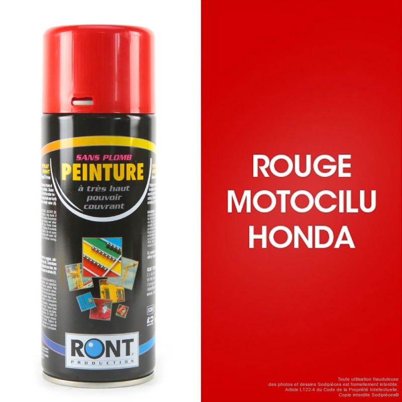 Bombe Peinture spéciale motoculture. Rouge Honda. 400 ml