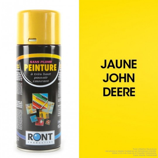 Bombe peinture spéciale motoculture. Jaune John-Deere. 400 ml