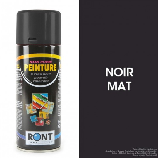 Bombe peinture spéciale motoculture. Noir mat STD. 400 ml