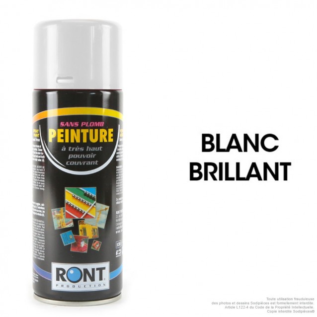 Bombe peinture spéciale motoculture. Blanc brillant. 400 ml