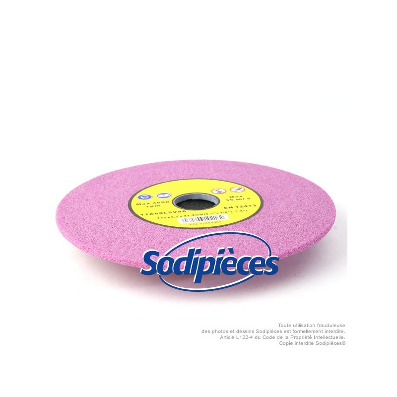 Meule d'affûteuse diam 145 mm, Alé 22 mm, ép 3 mm