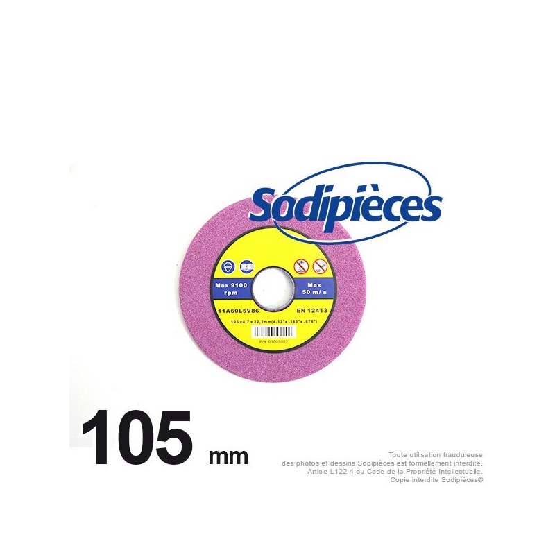 Meule pour midi jolly diam 105 mm, Alé 22 mm, ép 4,5 mm