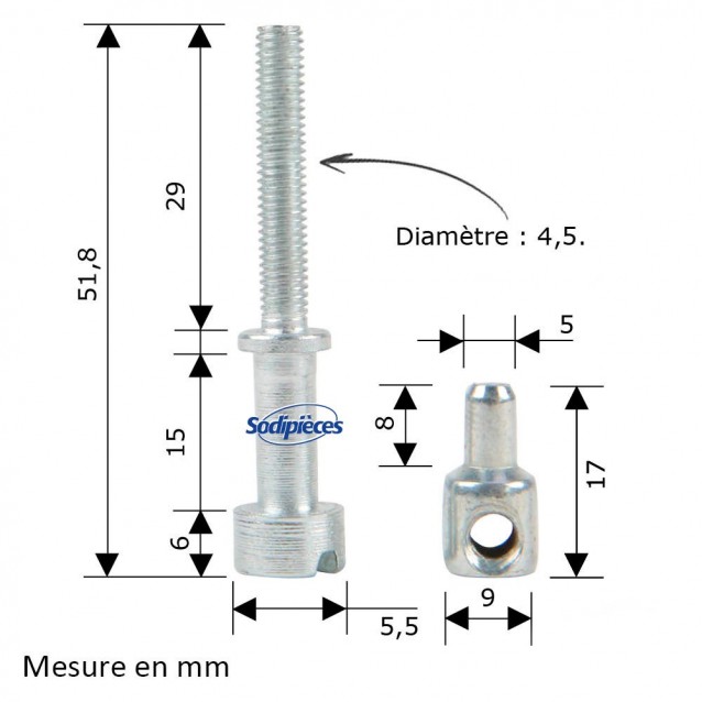 Vis tension de chaîne pour tronçonneuse Stihl 1110 664 1500 Vis tension de chaîne pour tronçonneuse Stihl 1110 664 1500