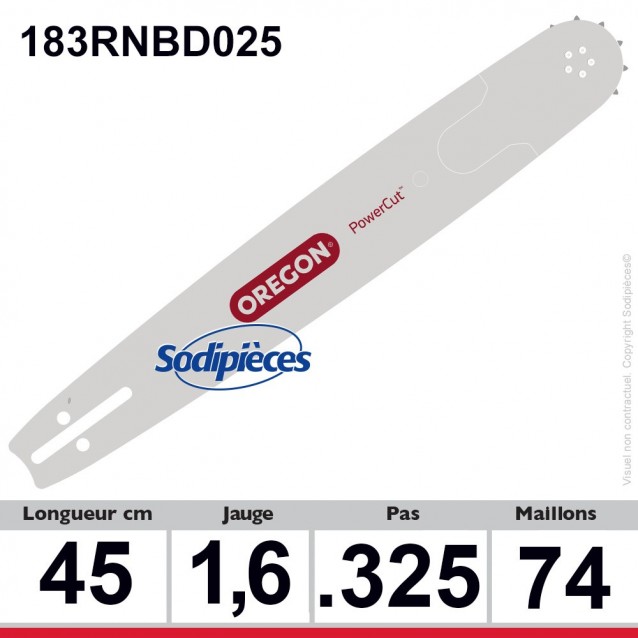 Guide 183RNBD025 OREGON Power Match D025. 45 cm