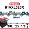Chaîne 91VXL025R OREGON. 3/8". 1,3mm. 25 pieds