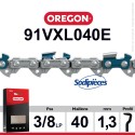 Chaîne 91VXL040E OREGON. 3/8". 1,3mm. 40 maillons