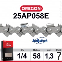 Chaîne 25AP058E OREGON Micro Chisel 1/4. 1,3 mm. 58 maillons