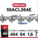 Chaîne 59AC064E OREGON  404. 1,6 mm. 64 maillons