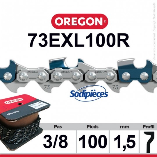 Chaîne 73EXL100R OREGON Powercut. 3/8". 1,5mm. 100 pieds