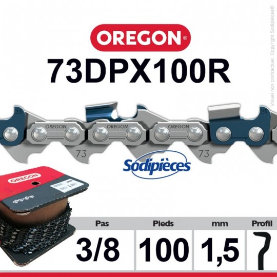 Chaîne 73DPX100R OREGON S-70. 3/8". 1,5mm. 100 pieds