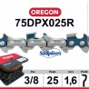Chaîne 75DPX025R OREGON S-70. 3/8". 1,6mm. 25 pieds