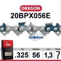 Chaîne 20BPX056E OREGON .325". 1,3 mm. 56 maillons