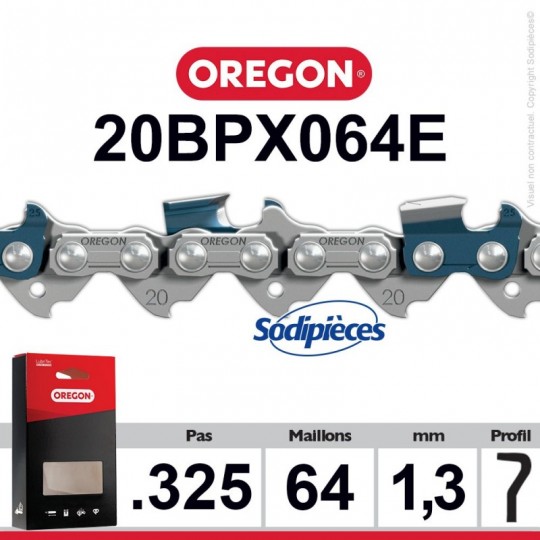 Chaîne 20BPX064E OREGON .325". 1,3 mm. 64 maillons