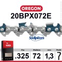 Chaîne 20BPX072E OREGON .325". 1,3 mm. 72 maillons