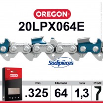 Chaîne 20LPX064E OREGON Super 20 .325". 1,3mm. 64 maillons