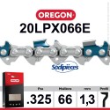 Chaîne 20LPX066E OREGON  .325". 1,3mm. 66 maillons