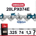 Chaîne Oregon 20LPX074E. 0.325 1,3 mm. 74 maillons