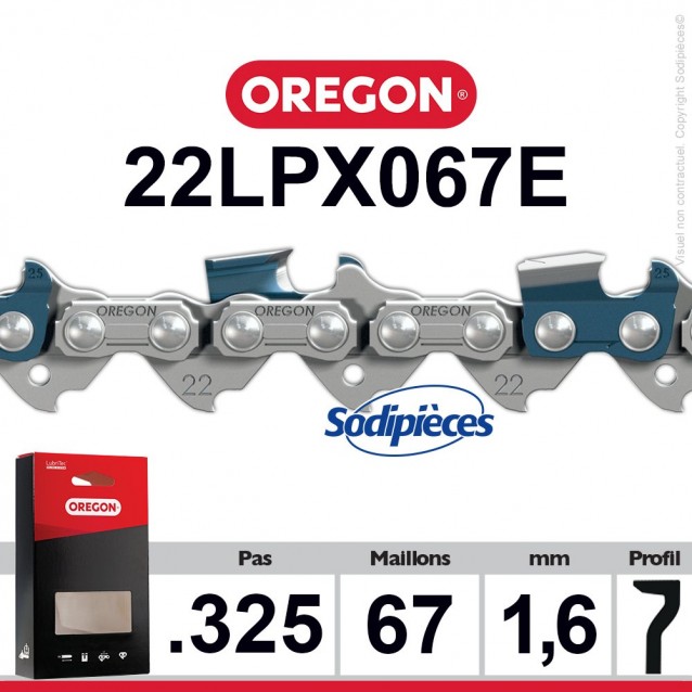 Chaîne 22LPX067E OREGON Super 20. 325". 1,6mm. 67 maillons