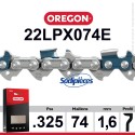 Chaîne 22LPX074E OREGON . 325". 1,6mm. 74 maillons