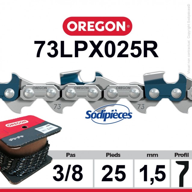 Chaîne 73LPX025R OREGON Super 70. 3/8". 1,5mm. 25 pieds