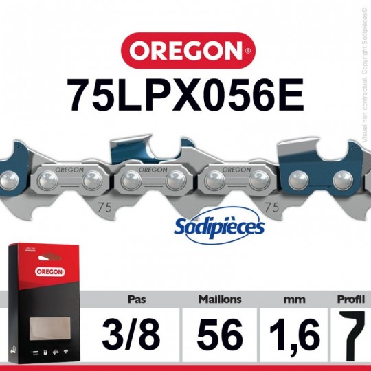 ⇘ Chaîne 75LPX056E OREGON Super 70. 3/8". 1,6mm. 56 maillons