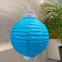 de 200 à 300€ HT : 2 Lampions lumineux turquoise 20 cm