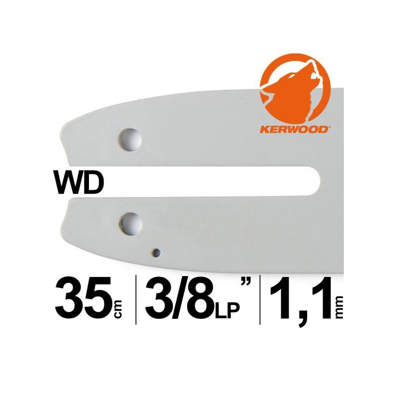 Guide tronçonneuse Kerwood. 35 cm. 3/8"LP. 1,1 mm. 14B1KCWD