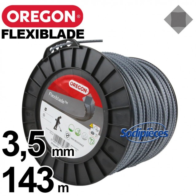 Fil Orégon FlexiBlade® carré. 4 mm x 110 m pour débroussailleuse