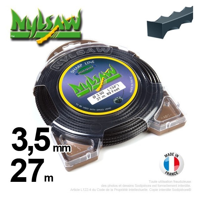 Fil débroussailleuse nylsaw ®. Coque 3,5 mm x 27 m