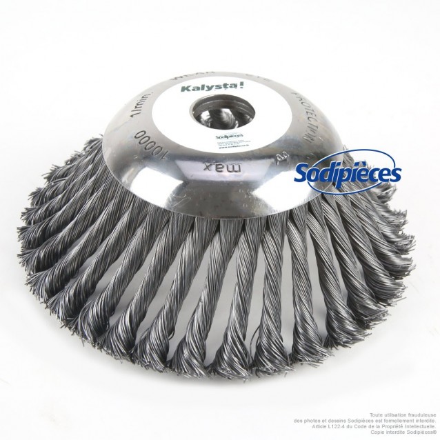 Brosse conique Pro pour désherbage Ø 150 mm  Al 25,4 mm + bague 20 mm