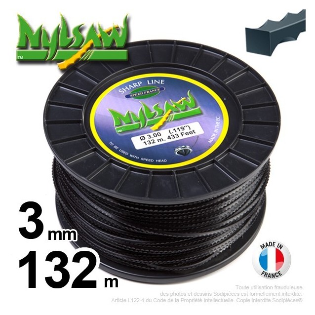 Fil débroussailleuse nylsaw ®. Bobine 3 mm x 132 m