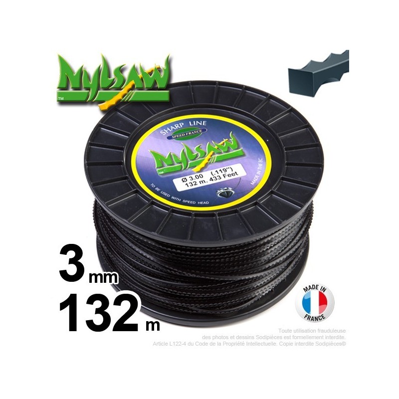 Fil débroussailleuse nylsaw ®. Bobine 3 mm x 132 m