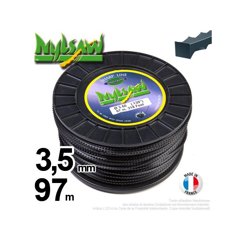 Fil débroussailleuse nylsaw ®. Bobine 3,5 mm x 97 m