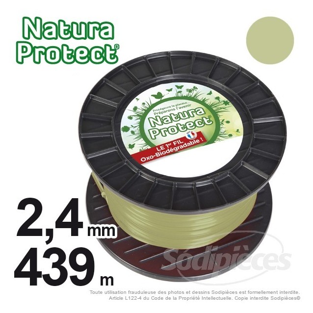 Fil débroussailleuse Natura Protect, coque rond 1,3 mm x 15 m