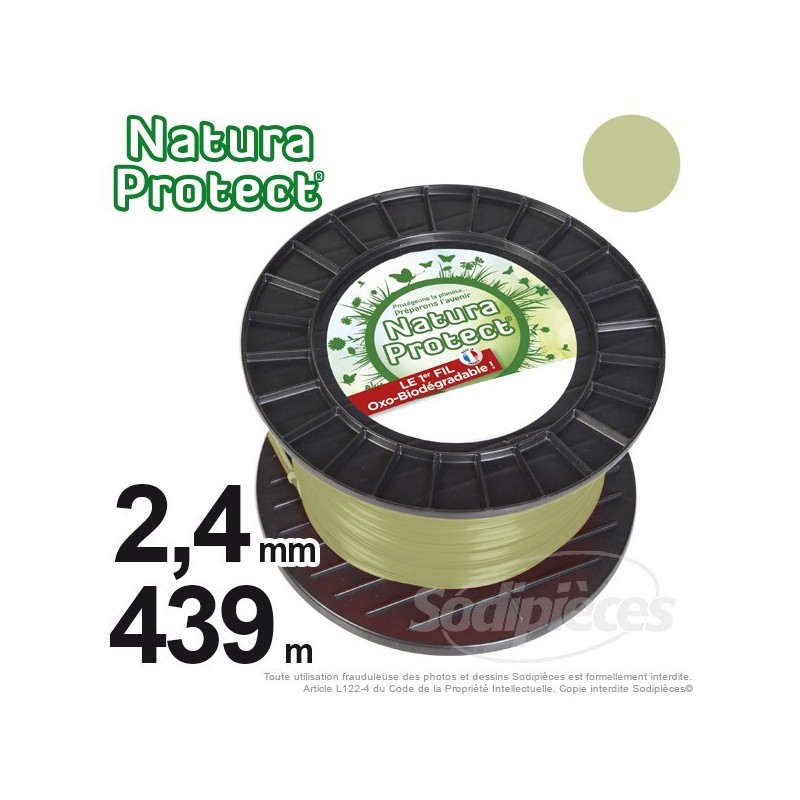 Fil débroussailleuse Natura Protect, coque rond 1,3 mm x 15 m