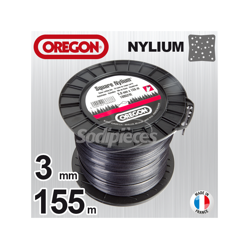 Fil Orégon Nylium carré. 3 mm x 155 m pour débroussailleuse