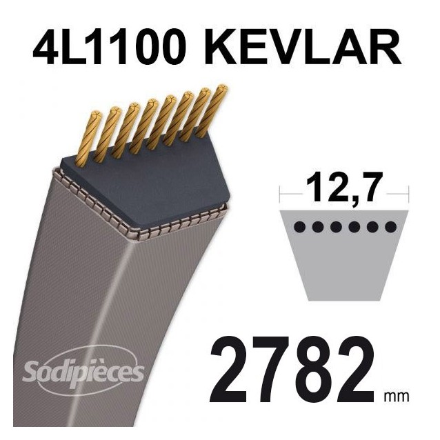 Courroie tondeuse 4L1100 Kevlar Trapézoïdale 12,7 mm x 2782 mm