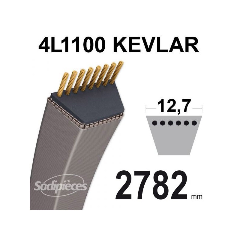 Courroie tondeuse 4L1100 Kevlar Trapézoïdale 12,7 mm x 2782 mm
