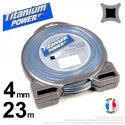 Fil débroussailleuse Titanium ®. Carré. Coque : 4 mm x 23 m